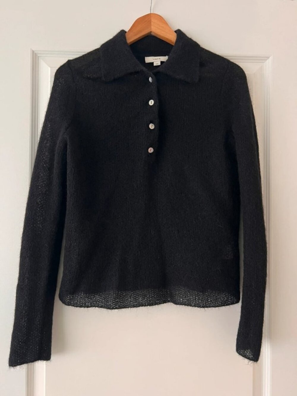 Vince Brushed Polo Sweater M